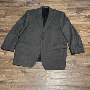 Vintage Ralph Lauren Herringbone Blazer 46R Wool Tweed Sport Coat Jacket FLAW